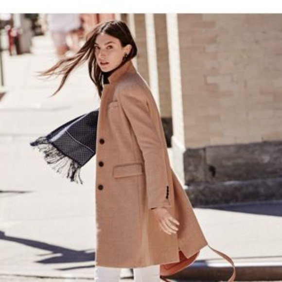 J. Crew Jackets & Blazers - J. Crew Heathered Acorn Regent Topcoat Serge Wool 6!